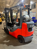 2021 TOYOTA 8FGCU25 5000 LB LP GAS FORKLIFT CUSHION 83/189" 3 STAGE MAST SIDE SHIFTER LOW HOURS STOCK # BF9119139-BUF - United Lift LLC