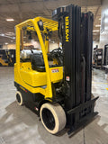 2019 HYSTER S60FT 6000 LB LP GAS FORKLIFT NON-MARKING CUSHION TIRES 84/240" QUAD MAST SIDE SHIFTER 926 HOURS STOCK # BF9115259-BUF