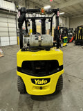 2020 YALE GLP060VX 6000 LB LP GAS FORKLIFT PNEUMATIC 90/187" 3 STAGE MAST SIDE SHIFTER 871 HOURS STOCK # BF9251129-BUF - United Lift Equipment LLC