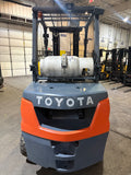 2021 TOYOTA 8FGU30 6000 LB LP GAS FORKLIFT PNEUMATIC 88/187 3 STAGE MAST SIDE SHIFTER 3,480 HOURS STOCK # BF9152899-BUF