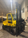 2021 HYSTER H155FT 15500 LB DIESEL FORKLIFT PNEUMATIC 147/213" 2 STAGE CLEAR VIEW MAST SIDE SHIFTING FORK POSITIONER ENCLOSED HEATED CAB 1,257 HOURS STOCK # BF9393839-BUF