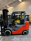 2020 TOYOTA 8FGCU30 6000 LB LP GAS FORKLIFT 845 HOURS CUSHION 87/187" 3 STAGE MAST SIDE SHIFTING FORK POSITIONER 4 WAY PLUMBING STOCK # BF9212679-BUF