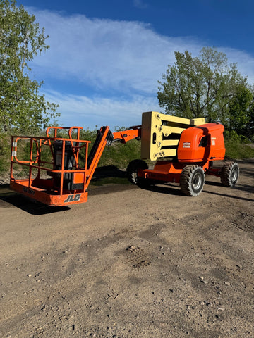 2016 JLG 450AJ ARTICULATING BOOM LIFT AERIAL LIFT WITH JIB ARM 45' REACH DIESEL 4WD 1232 HOURS ORIGINAL PAINT STOCK # BF9252669-BUF