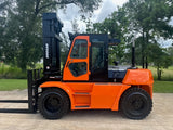 2015 DOOSAN D90S-5 20000 LB DIESEL FORKLIFT PNEUMATIC 135/161" 2 STAGE MAST SIDE SHIFTING FORK POSITIONER ENCLOSED CAB 4778 HOURS STOCK # BF9621379-TXB