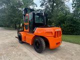 2015 DOOSAN D90S-5 20000 LB DIESEL FORKLIFT PNEUMATIC 135/161" 2 STAGE MAST SIDE SHIFTING FORK POSITIONER ENCLOSED CAB 4778 HOURS STOCK # BF9621379-TXB