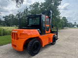 2015 DOOSAN D90S-5 20000 LB DIESEL FORKLIFT PNEUMATIC 135/161" 2 STAGE MAST SIDE SHIFTING FORK POSITIONER ENCLOSED CAB 4778 HOURS STOCK # BF9621379-TXB