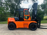 2015 DOOSAN D90S-5 20000 LB DIESEL FORKLIFT PNEUMATIC 135/161" 2 STAGE MAST SIDE SHIFTING FORK POSITIONER ENCLOSED CAB 4778 HOURS STOCK # BF9621379-TXB