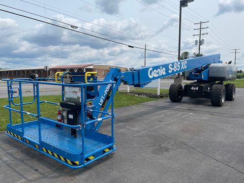 2022 GENIE S85XC TELESCOPIC STRAIGHT BOOM LIFT AERIAL LIFT WITH JIB ARM 85' REACH DIESEL 4WD 2 LOW HOUR UNITS STOCK # BF91699129-PAB - United Lift Equipment LLC