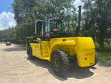 2008 HYSTER H550F 55000 LB CAPACITY DIESEL FORKLIFT PNEUMATIC 124" 2 STAGE MAST SIDE SHIFTING FORK POSITIONER DUAL DRIVE TIRES ENCLOSED CAB 3286 HOURS STOCK # BF91893549-TXB