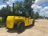 2008 HYSTER H550F 55000 LB CAPACITY DIESEL FORKLIFT PNEUMATIC 124" 2 STAGE MAST SIDE SHIFTING FORK POSITIONER DUAL DRIVE TIRES ENCLOSED CAB 3286 HOURS STOCK # BF91893549-TXB