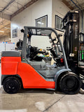 2023 TOYOTA 8FGC70U 15500 LB LP GAS FORKLIFT CUSHION 108/168" 2 STAGE CLEAR VIEW MAST SIDE SHIFTING FORK POSITIONER PLUMBED 4 WAYS TO CARRIAGE 1268 HOURS PLUMBED 4 WAYS TO CARRIAGE STOCK # BF9376899-BUF