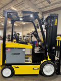 2020 YALE ERC055VGN 5500 LB 36 VOLT ELECTRIC RECONDITIONED BATTERY WITH 1 YEAR WARRANTY FORKLIFT 88/201" THREE STAGE MAST SIDE SHIFTING FORK POSITIONER plumbed 4 ways to carriage 971 HOURS STOCK # BF9131529-BUF
