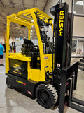 2018 HYSTER E60XN-33 6000 LB ELECTRIC FORKLIFT CUSHION 88/187" 3 STAGE MAST SIDE SHIFTING FORK POSITIONER ONLY 1219 HOURS STOCK # BF991459-BUF