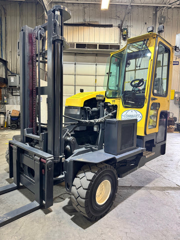 2017 COMBI C8000LR 8000 LB DIESEL FORKLIFT PNEUMATIC 102/124" 2 STAGE MAST FORK POSITIONER ENCLOSED CAB 1174 HOURS STOCK # BF9171179-BUF