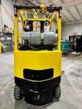 2020 HYSTER S55FT 5500 LB LP GAS FORKLIFT TREADED CUSHION 89/207" 3 STAGE MAST SIDE SHIFTER 958 HOURS STOCK # BF9118839-BUF