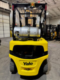 2023 YALE GLP050VXN 5000 LB LP GAS FORKLIFT PNEUMATIC 86/189 3 STAGE MAST SIDE SHIFTER 802 HOURS STOCK # BF9136269-BUF