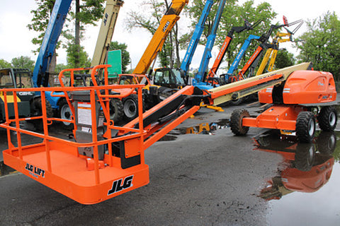 2014 JLG 460SJ TELESCOPIC STRAIGHT BOOM LIFT AERIAL LIFT WITH JIB ARM 46' REACH DIESEL 4WD 3265 HOURS STOCK # BF9398719-NLE