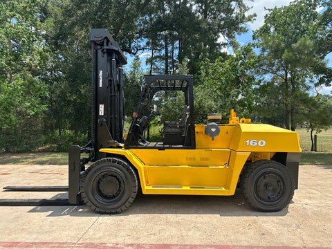 2018 KOMATSU FD160E-8 35000 LB CAPACITY DIESEL FORKLIFT PNEUMATIC 148/157 2 STAGE MAST SIDE SHIFTING FORK POSITIONER 5600 HOURS STOCK # BF9817769-TXB
