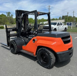 2020 TOYOTA 8FD70U 15500 LB DIESEL FORKLIFT PNEUMATIC 100/187" 3 STAGE MAST SIDE SHIFTING FORK POSITIONER 3671 HOURS STOCK # BF9479569-NCB