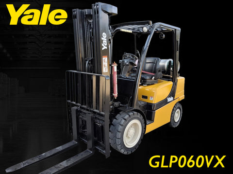 2017 YALE GLP060VX 6000 LB LP GAS FORKLIFT PNEUMATIC 91/187 3 STAGE MAST SIDE SHIFTER 1597 HOURS STOCK # BF9127519-ILE - United Lift LLC