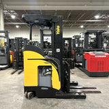 2021 YALE NR045EB 4500 LB ELECTRIC NARROW AISLE REACH FORKLIFT 95/212 3 STAGE MAST SIDE SHIFTER 4819 HOURS STOCK # BF9113299-OHMM
